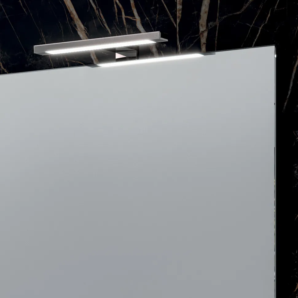Composizione Bagno con 4 Cassetti, 2 Lavabi in Ceramica e Specchio - Titan