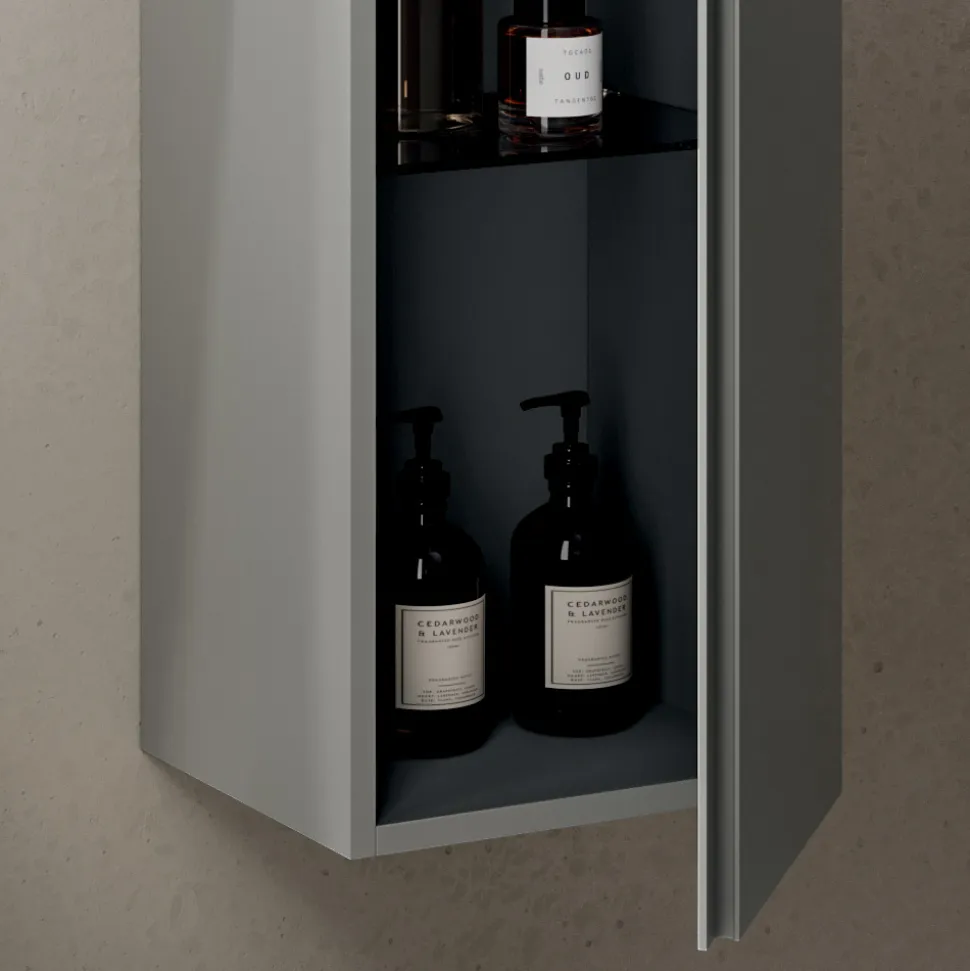 Composizione Bagno con 2 Cassetti, Pensile, Colonna e Specchio - Titan