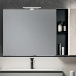 Composizione Bagno con 2 Cassetti, Pensile, Colonna e Specchio - Titan
