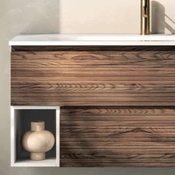 Composizione Bagno con 2 Cassetti, 2 Vani a Giorno e Lavabo - Elios