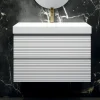 Composizione Bagno con 2 Cassetti Bianco Opaco, Lavabo e Specchio - Elios