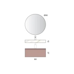 Composizione Bagno con Cassetto Rosa Cipria e Lavabo Calacatta - Elios