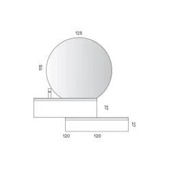 Composizione Bagno con Cassetti, Lavabo in Ceramica e Specchio Led - Elios