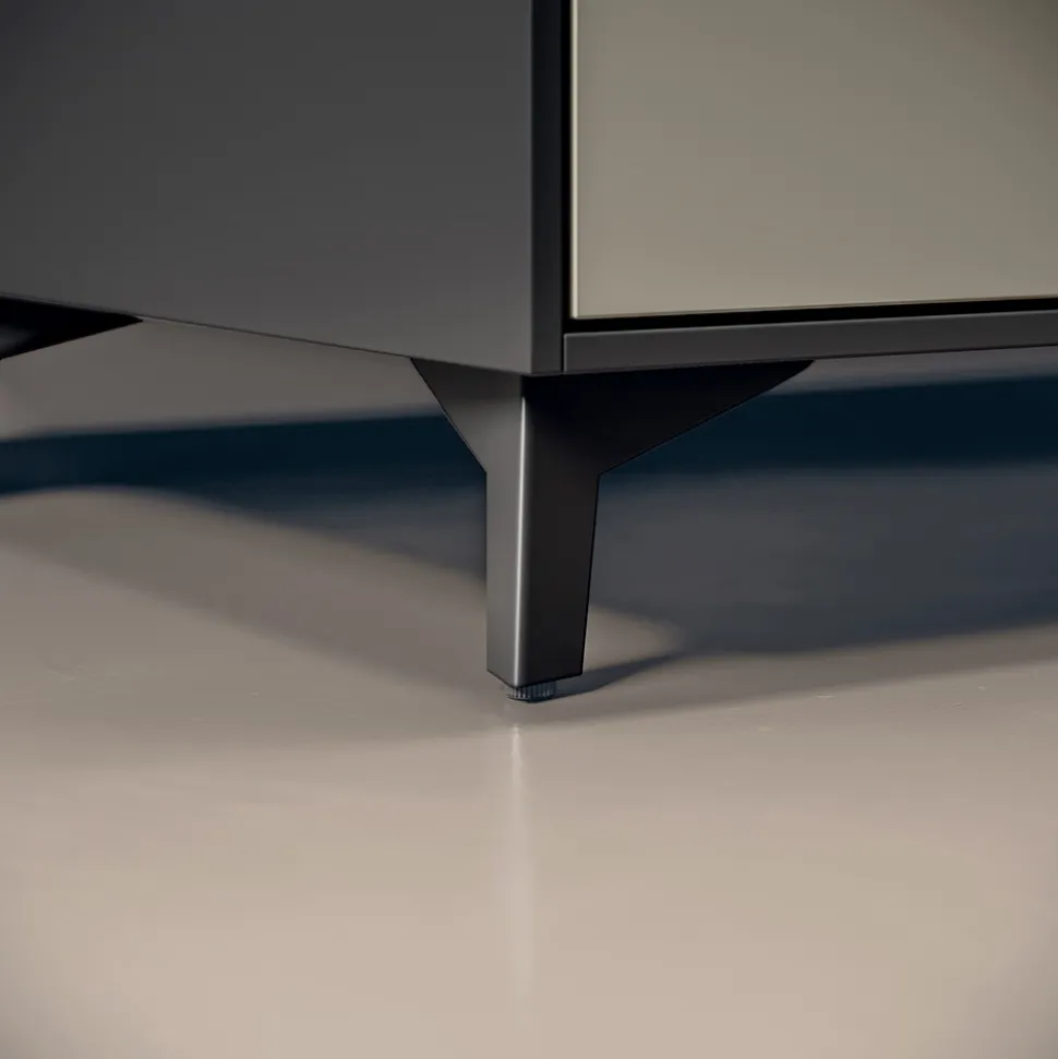 Composizione Bagno con 3 Cassetti Tortora Opachi, Specchio e Lavabo - Velaria