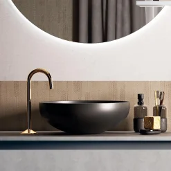 Composizione Bagno con Lavabo, Base Sospesa e Specchio Made in Italy - Dream
