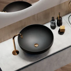 Composizione Bagno con Lavabo, Base Sospesa e Specchio Made in Italy - Dream