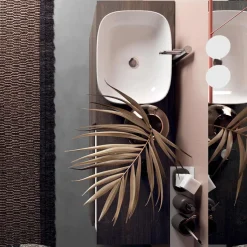 Composizione Bagno con Lavabo in Ceramica e Specchio Made in Italy - Dream