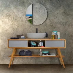 Composizione Bagno con Lavabo Completa di Accessori Smaltati - Georges