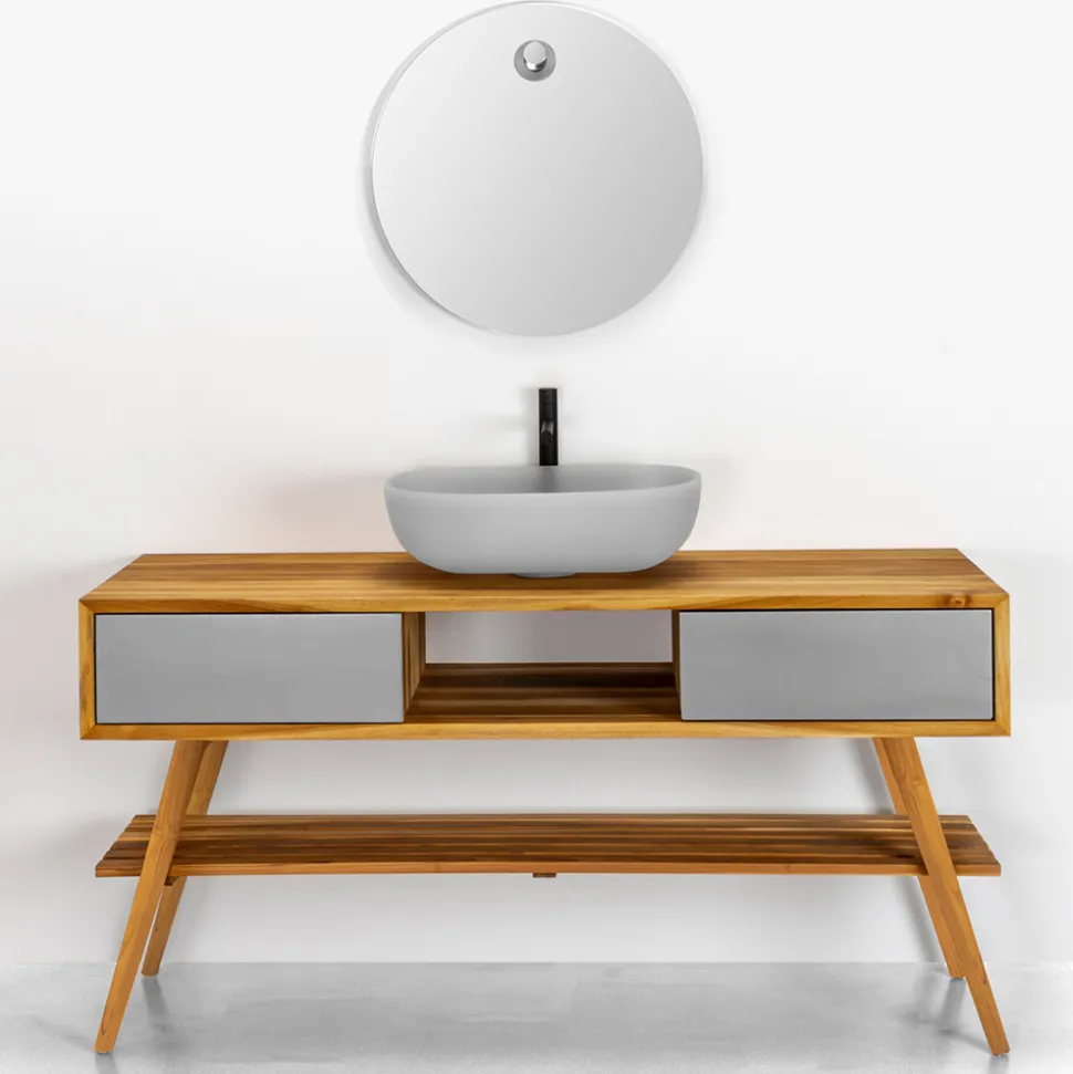 Composizione Bagno con Lavabo Completa di Accessori Smaltati - Georges