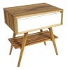 Composizione Bagno con Mobile in Teak, Specchio e Accessori - Carolie