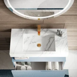 Composizione Bagno con Piano in HPL Calacatta Made in Italy - Talassa