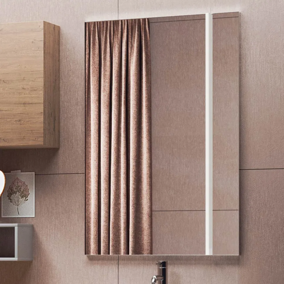 Composizione Bagno con Specchio con Lampada Integrata, Lavabo e Base - Dream