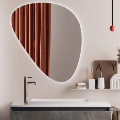 Composizione Bagno con Specchio Moderno, Base e Lavabo Made in Italy - Dream