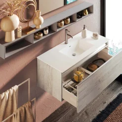 Composizione Bagno con Specchio e Lampada, Base Antigraffio Made in Italy - Dream