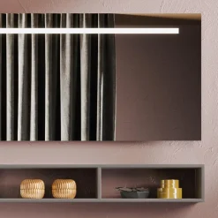 Composizione Bagno con Specchio e Lampada, Base Antigraffio Made in Italy - Dream