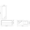 Composizione Bagno con Specchio Girevole 180°, Base e Lavabo Made in Italy - Kilos
