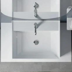 Composizione Bagno con Specchio Ovale, Base e Lavabo Made in Italy - Kilos