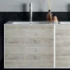 Composizione Bagno con Specchio, Lavabo Doppio e Base Made in Italy - Kilos