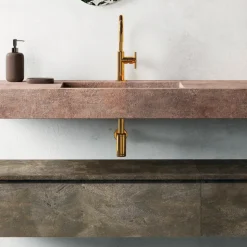 Composizione Bagno con Specchio Moderno e Lavabo Consolle Made in Italy - Palom