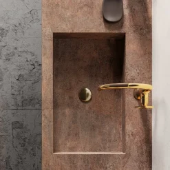 Composizione Bagno con Specchio Moderno e Lavabo Consolle Made in Italy - Palom