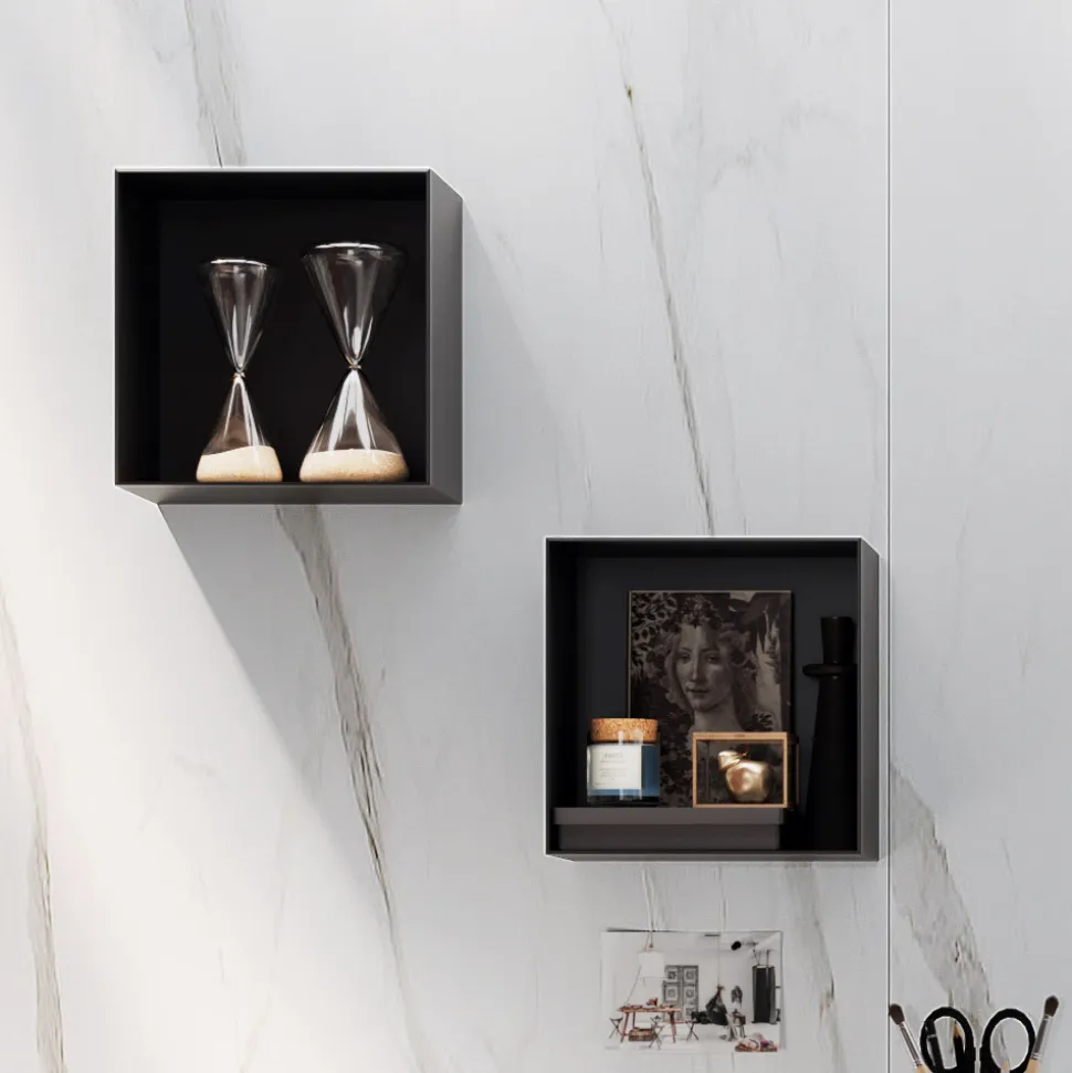 Composizione Bagno con Specchio, Lavabo in resina e Base Made in Italy - Palom