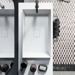 Composizione Bagno con Specchio Ovale, Lavabo e Base Realizzato in Italia - Palom