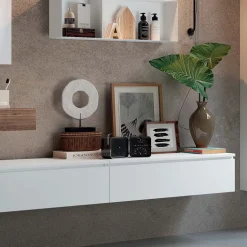 Composizione Bagno con Specchio e Lavabo in Ceramica Made in Italy - Palom