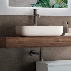 Composizione Bagno con Specchio e Lavabo in Ceramica Made in Italy - Palom