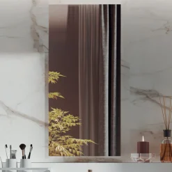 Composizione Bagno Doppia con Specchio Rettangolare e Lavabo Made in Italy - Palom