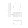 Composizione Bagno in Rovere Rio Cannettato Realizzato in Italia - Afrodite