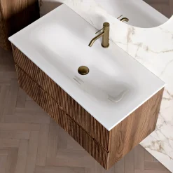 Composizione Bagno in Rovere Rio Cannettato Realizzato in Italia - Afrodite