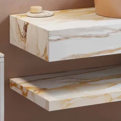 Composizione Bagno Sospesa 3 Mobili in Gres e Vetrochina Alta Qualità - Rametina