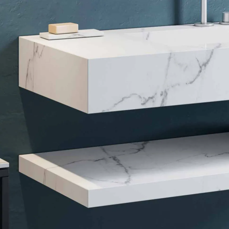 Composizione Bagno Sospesa 2 Mobili in Gres Alta Qualità Made in Italy - Rampina