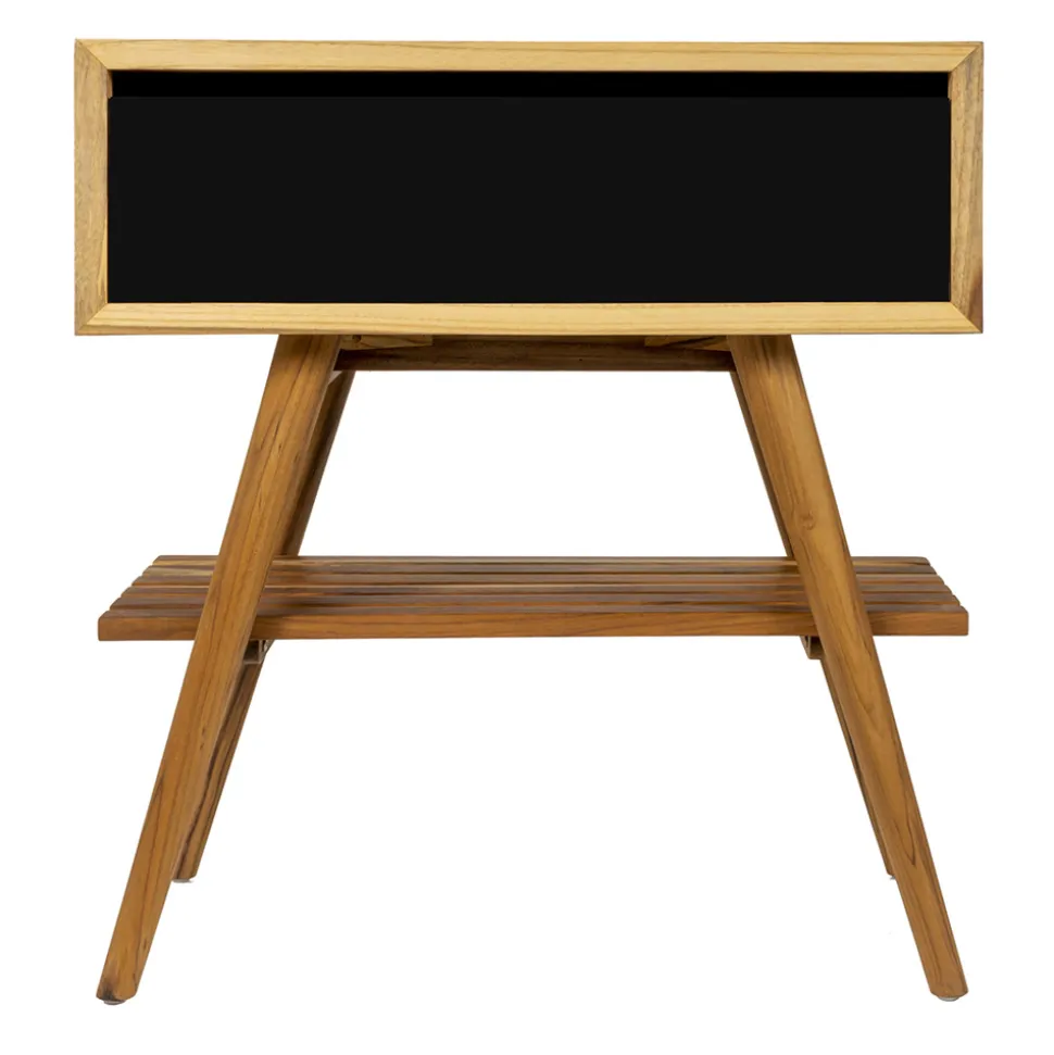 Composizione da Bagno con Mobile in Teak, Lavabo e Accessori - Carolie