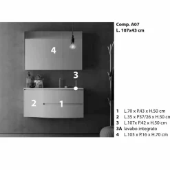 Composizione da Bagno Moderna e Sospesa di Design Made in Italy - Callisi7