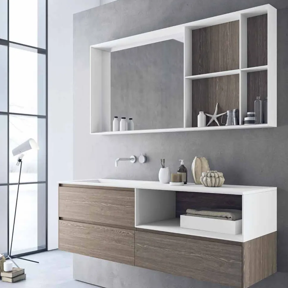 Composizione d’Arredo Bagno, Design Moderno e Sospeso Made in Italy - Callisi8