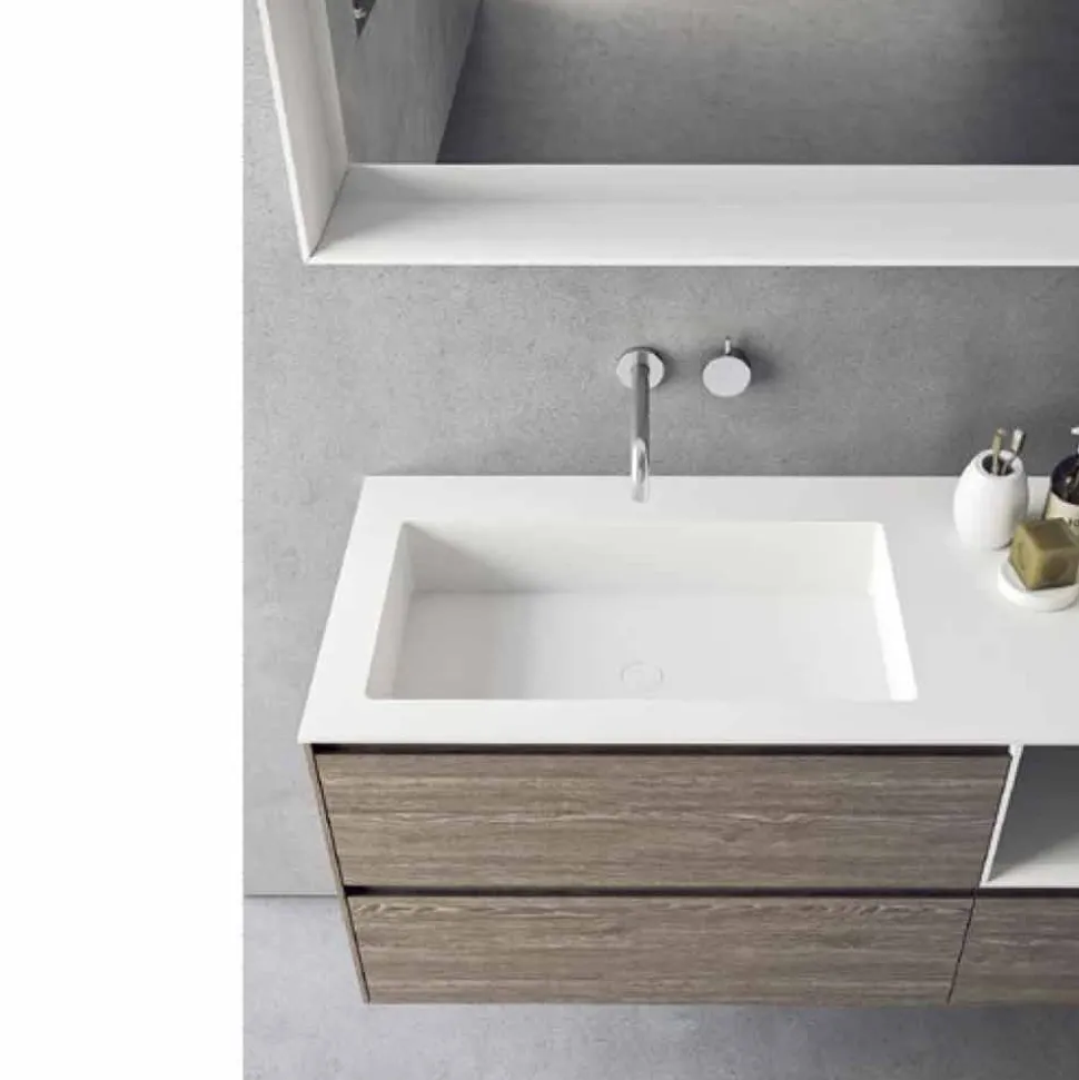 Composizione d’Arredo Bagno, Design Moderno e Sospeso Made in Italy - Callisi8