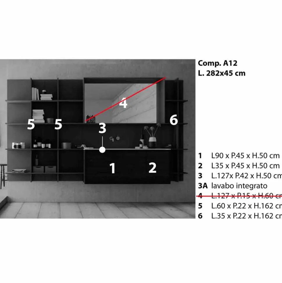 Composizione d’Arredo Bagno Sospesa e Moderna, Mobili di Design - Callisi12