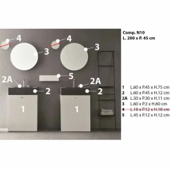 Composizione da Terra di Mobili Moderni per il Bagno di Design - Farart10