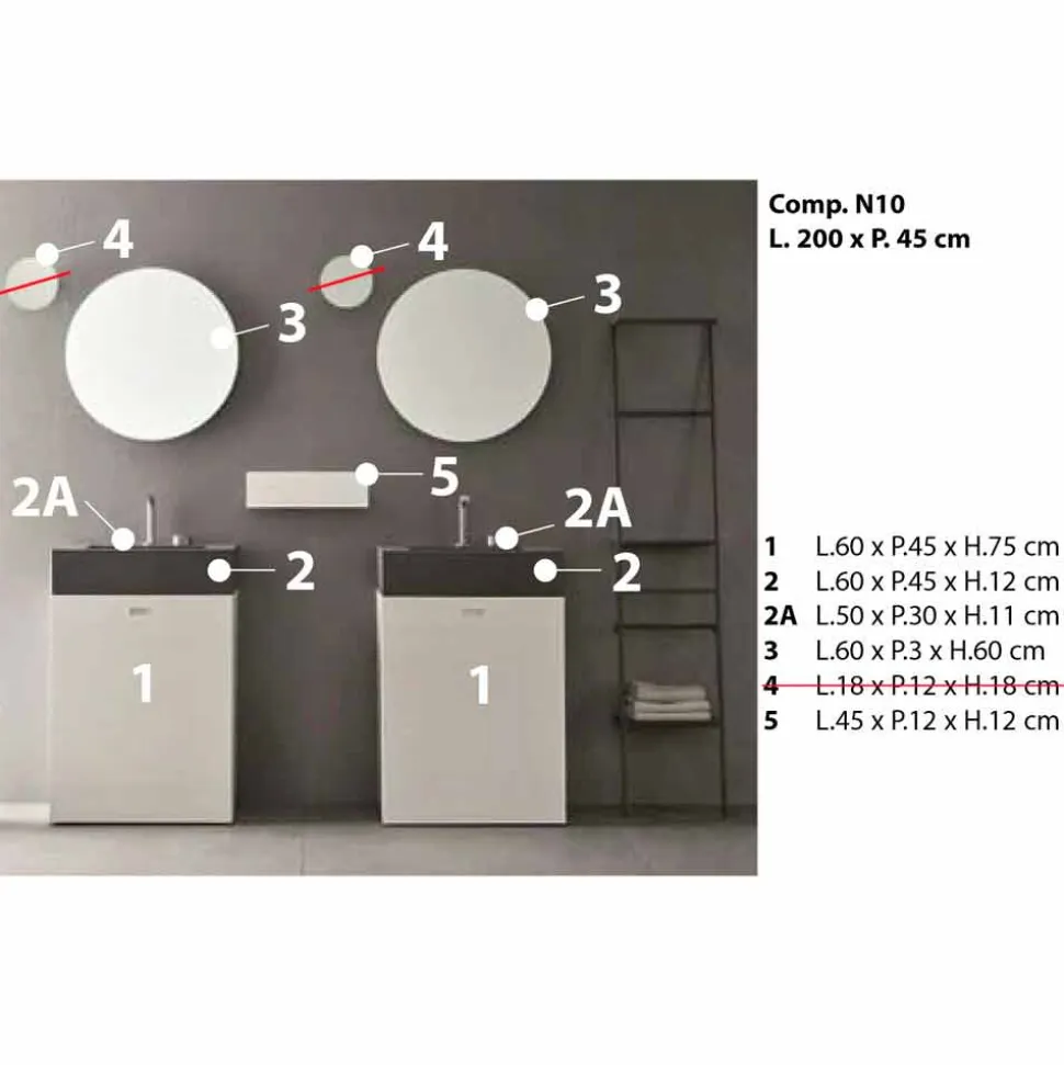 Composizione da Terra di Mobili Moderni per il Bagno di Design - Farart10