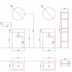 Composizione da Terra di Mobili Moderni per il Bagno di Design - Farart10
