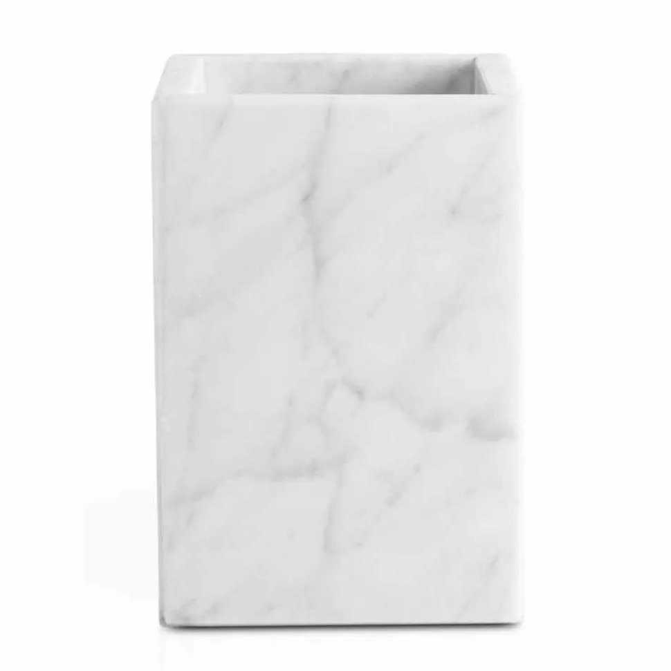 Composizione di Accessori da Bagno in Marmo Made in Italy, 4 Pezzi - Deano