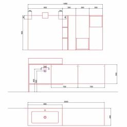 Composizione di Design per Bagno Mobili Moderni Sospesi Made in Italy - Farart2