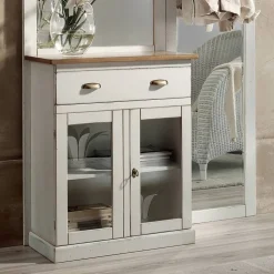 Composizione d'Ingresso Bicolore Cerato Bianco e Piano in Legno Naturale - Fatuo