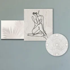 Composizione di 3 Pannelli con la Stilizzazione di Una Donna Made in Italy - Kaori