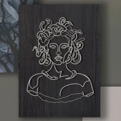 Composizione di 3 Pannelli con la Stilizzazione di Medusa Made in Italy - Ichika