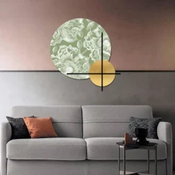 Composizione di Pannelli in Legno Rosa o Verde con Fiori Bianchi Made in Italy - Figi