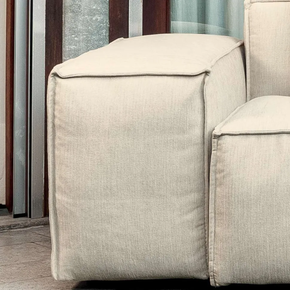 Composizione di 1 Pouf con Schienale, 1 Pouf e 1 Penisola - Bizzarro