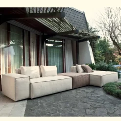 Composizione di 1 Pouf con Schienale, 1 Pouf e 1 Penisola - Bizzarro
