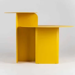 Composizione di 2 Tavolini da Salotto Moderni in Acciaio Made in Italy - Pioppo